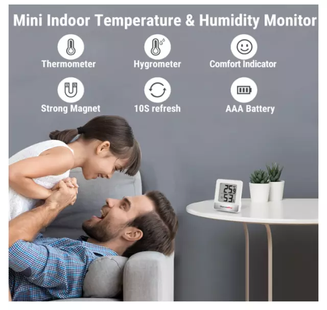 Thermomètre Intérieure Hygromètre Haute Précision  Numérique Maison  Humidité FR 3