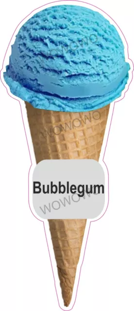 Ice cream van sticker Bubblegum Scoop Cone waffle trailer shop cafe decals