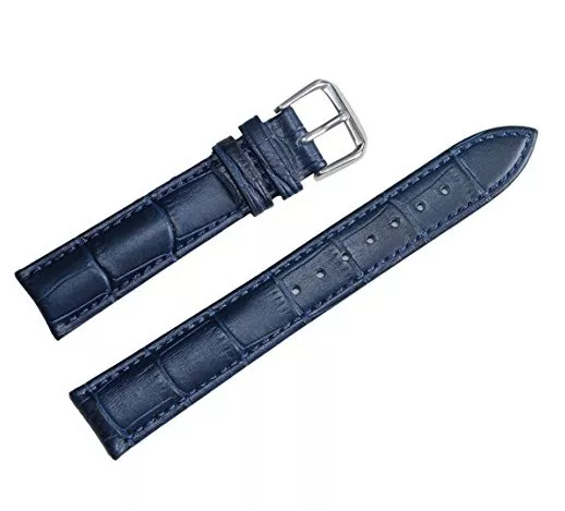 Cinturino In Pelle Universale Ricambio Per Orologio Larghezza 20mm Blu lac