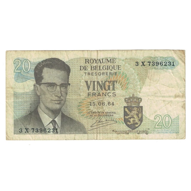 [#241843] Banknote, Belgium, 20 Francs, 1964, 1964-06-15, KM:138, VF(30-35)