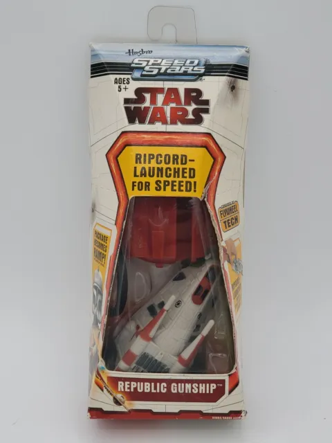 Star Wars 2010 Republic Gunship Speed Stars Flywheel Tech Ripcord-Launch Set