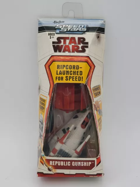 Star Wars 2010 Republic Gunship Speed Stars Flywheel Tech Ripcord-Launch Set