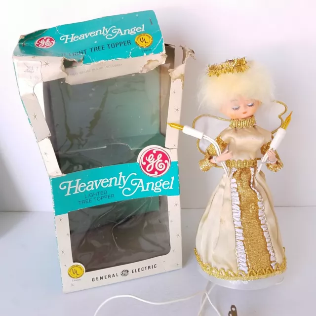 Heavenly Angel Christmas Tree Topper Lighted General Electric Vintage