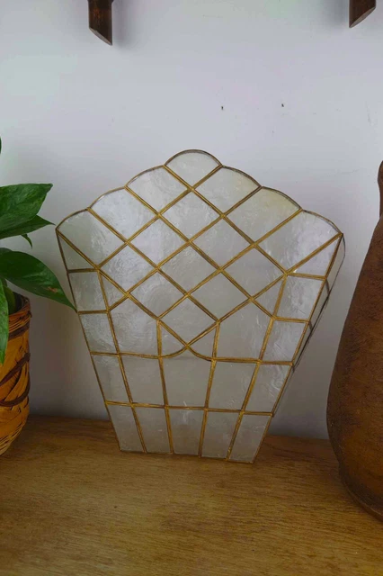 Broche Porte-Photo Vintage FIX | Métal Doré, Nacre Et Verre | Très Bon État