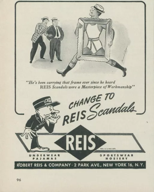 1944 Reis Scandals Underwear Frame Masterpiece of Workmanship Vtg Print Ad L32