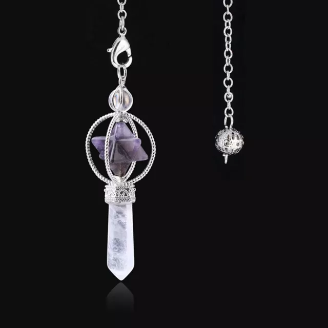 Natural Gemstones Merkaba Pendulum Healing Crystal Pointed Reiki Chakra Pendant
