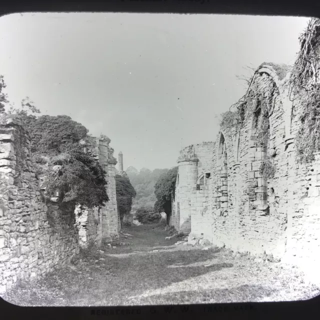 Scene At Finchale Abbey C1900 Antique Magic Lantern Glass Slide Photo