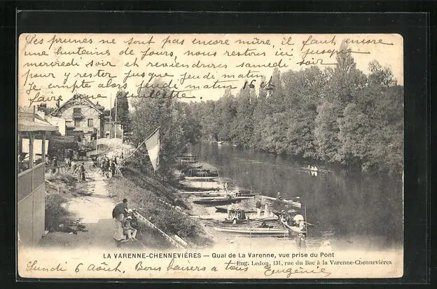 CPA La Varenne-Chennevières, Quai de la Varenne, vue prise du Pont 1906