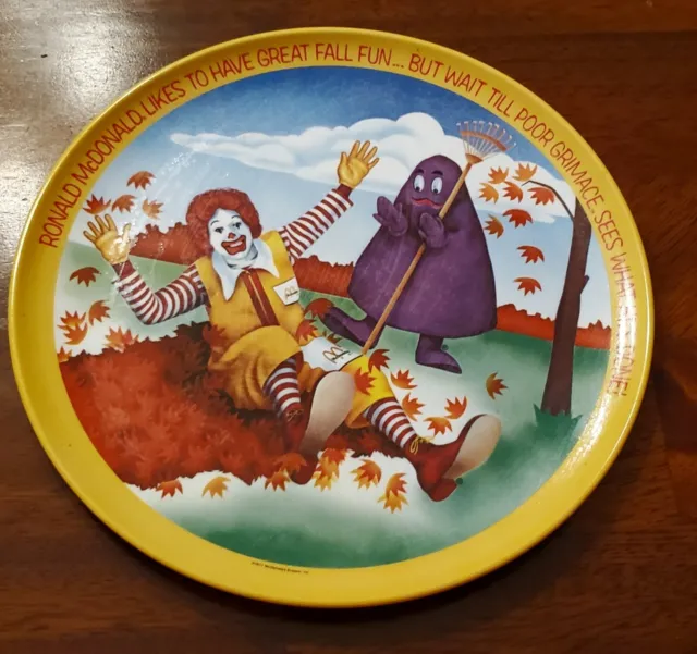 Ronald McDonald Vintage Plastic Collectible Plate Melamine LEXINGTON 10" VG