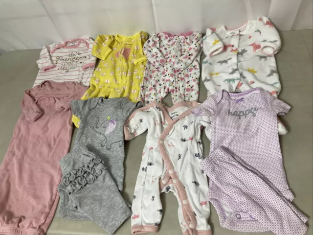Baby GIRLS  PREEMIE Size Outfits Sleepers Gown Fit Reborn Doll Also Lot  #1