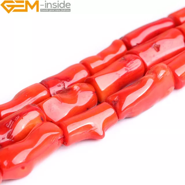 Coral Beads Gemstone Coloumn Tube Shell For Loose Jewelry Making Beads 15" UK