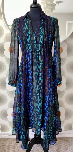 MINT VELVET Print Front Layered Shirt Dress Size 8 13.00 PicClick UK