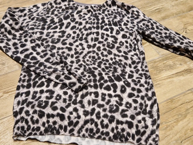 HUSH GREY BLACK Pink Leopard Animal Print Jumper Long Sleeved