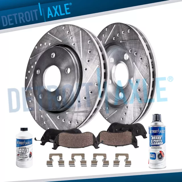 Rear Drilled Rotor Ceramic Brake Pads for Chevy Impala Malibu LaCrosse Regal XTS