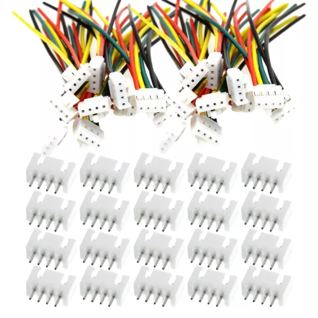 Ensemble de 20 paires de connecteurs durables 2 54 mm JST PH 4 broches mâle fem