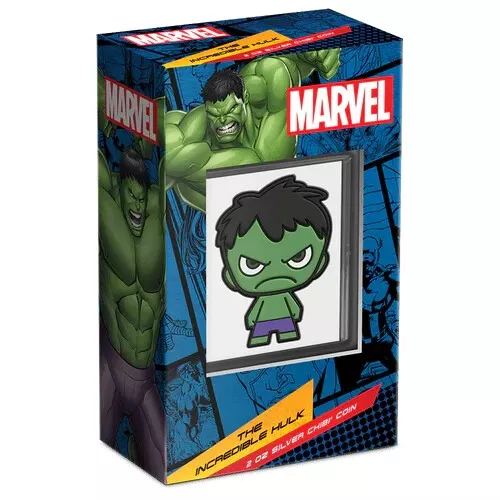 THE INCREDIBLE HULK MEGA CHIBI MARVEL COMICS 2023 2 oz Silver Proof Coin NIUE