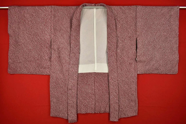 Vintage Japanese Kimono Silk Antique BORO HAORI Kusakizome SHIBORI/B632/410