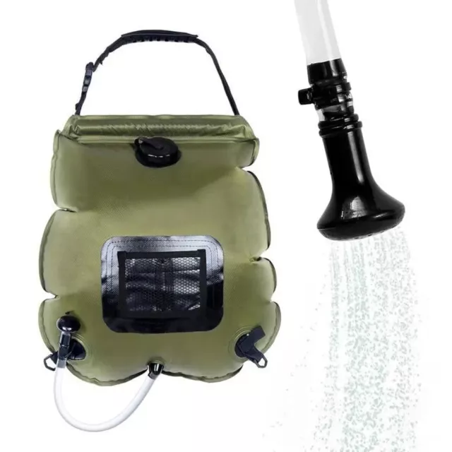 Sac de douche de camping avec chauffage solaire 20L Eau 45 ° C Tuyau amovible