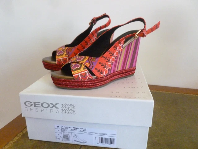 Chaussures GEOX RESPIRA Talon Plat Pointure 37 Rouge – Occasion Très Bon état | Cuir, à Enfiler