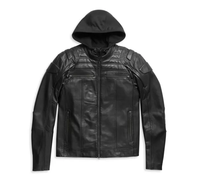 Harley-Davidson Auroral II 3-in-1 Herren Motorrad Lederjacke Gr. L - Schwarz