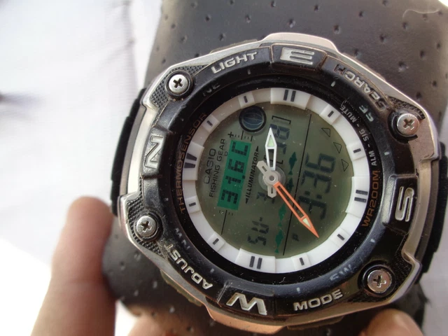 CASIO FISHING GEAR THERMOSENSOR MOON Phase World Time Aqw 101 Digital Men Watch 39.99 PicClick UK