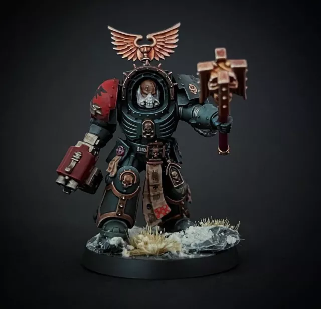 Warhammer 40k Chaplain In Terminator Armour. Blood Angels. Painted
