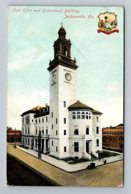 Jacksonville FL-Florida, Post Office And Government Building, Vintage Postcard