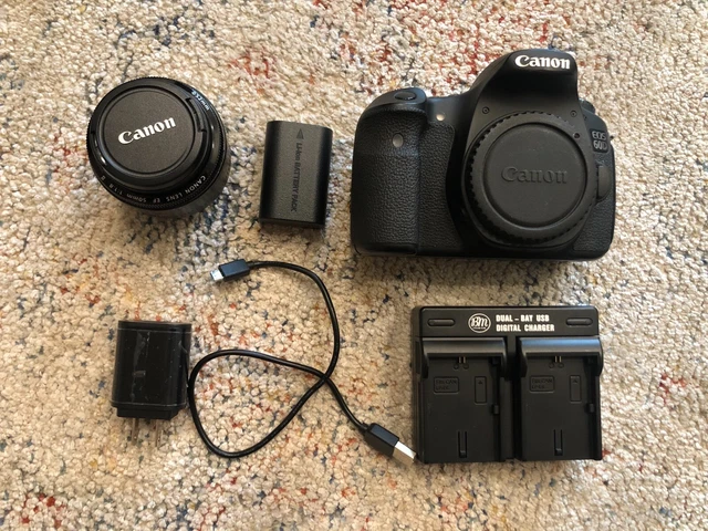 Canon 60D w/ 50mm lens, battery, charger 