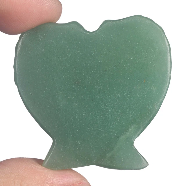 Aventurina verde natural tallada a mano alas de ángel curación Reiki 35H63