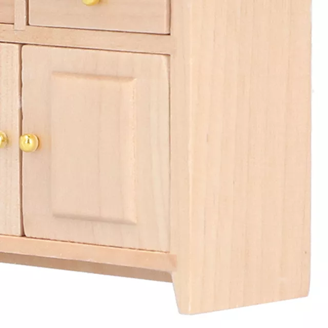 (Wood Color Vertical Cabinet)1:12 Dollhouse Cabinet Wooden Decorative Dollhouse