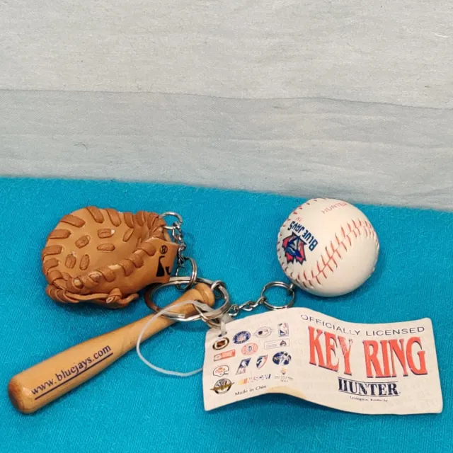 Official MLB Toronto Blue Jays Keyring Bat Glove And Ball Vintage NEW WITH TAGS