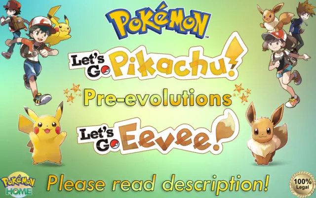 Pokemon Let's Go Pikachu & Eevee ✨ SHINY ✨ 6 IV 1 LEVEL