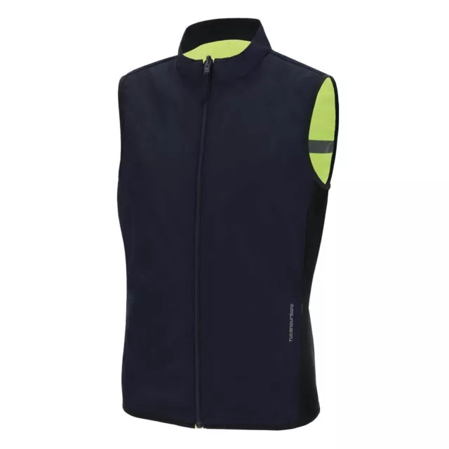 Gilet In Tessuto Antivento Tucano Urbano Nano Switch Gilet Blu Scuro Giallo Fluo