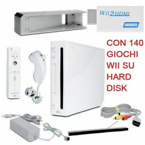 nintendo wii console REGALO 140 GIOCHI  CON + ADATTATORE HDMI Just Dance 2020