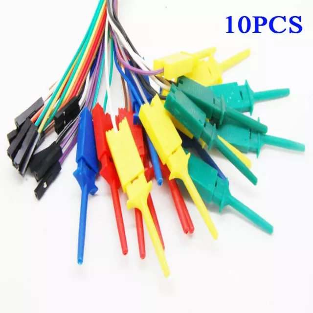 10 X 28cm for Logik Analysator Test Clip Haken-Grabber Jumper Kabel Sonden