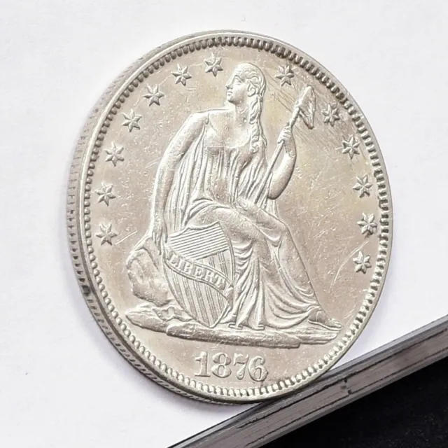 1876 Liberty Seated Half Dollar - Unc Details, Cleaned w/ Scratches (#48919-L)