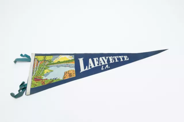 Vintage Lafayette Louisiana Souvenir Felt Pennant 27"