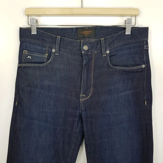 J LINDEBERG Jeans Mens W31 L32 Blue Slim Skinny Mid Rise Zip Stretch Damien