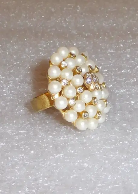 Stella & Dot Pearl Cluster Ring - Gently Pre-loved EUC! Adjustable!