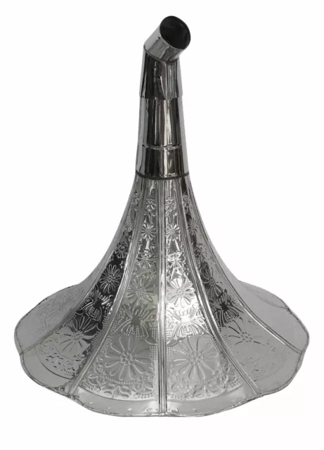 Megáfono boquilla de latón de color plata con decoraciones 40cm estilo antiguo