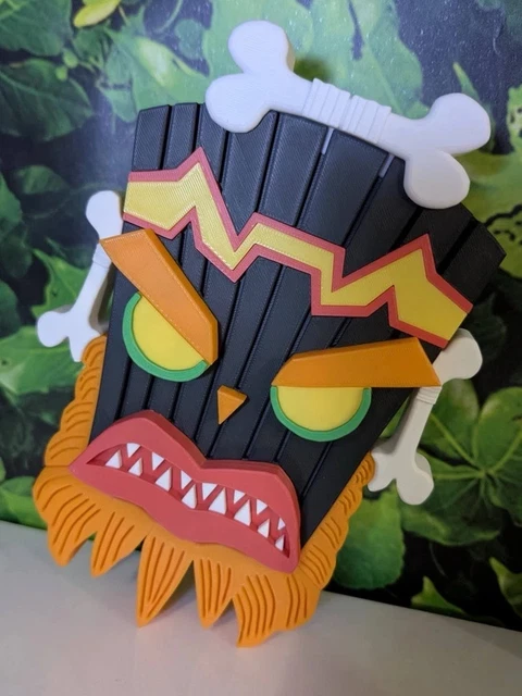 Maschera Aku Aku Di Crash Bandicoot - Oggetto Da Collezione Fan Art 3D - Per Playstation