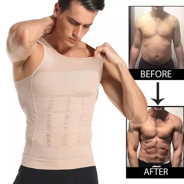 Men Gynecomastia Compression Tank Top Sauna Vest Fitness Body Shaper Sweat  Belt