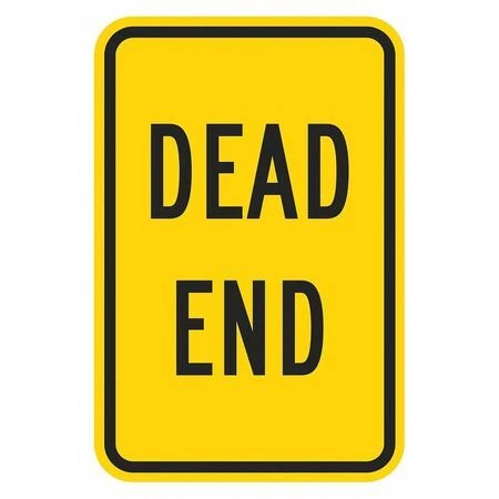 Lyle T1-5322-Dg_12X18 Dead End Traffic Sign, 18 In H, 12 In W, Aluminum,