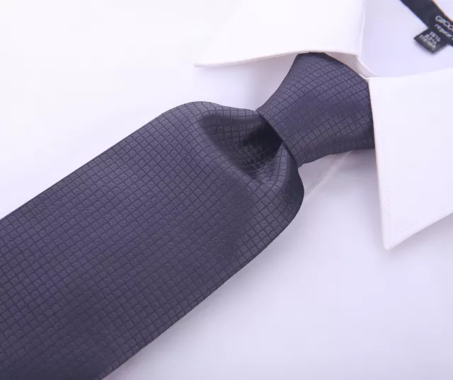 Cravate homme formelle couleur unie Scott Allan - cravate homme noir/gris 3