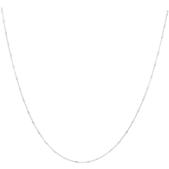 New Sterling Silver 16" Diamond-Cut Tube Bobble Chain Necklace 405mm(16") Sil...