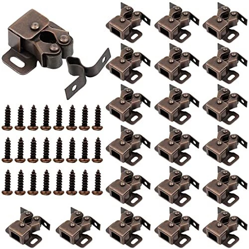 20 Pcs Cabinet Door Latch Hardware Roller Catch Double Roller Catch Cabinet