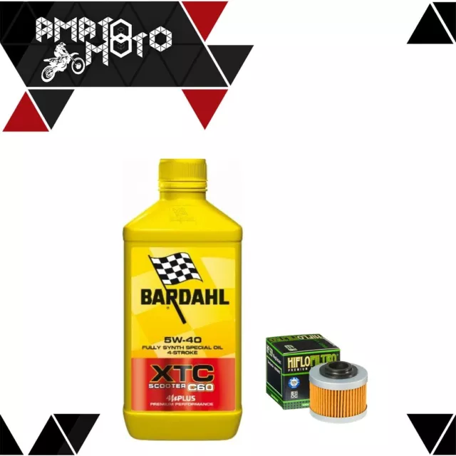 Kit Tagliando 1Litro Olio Moto Bardahl Xtc 5W40+Filtro Hf559