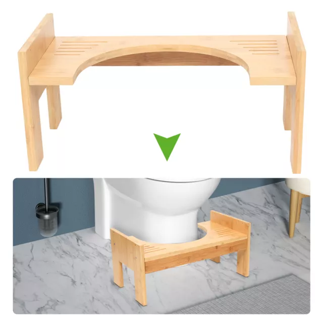 Taburete de inodoro ayuda de inodoro antideslizante taburete de inodoro silla de inodoro bambú