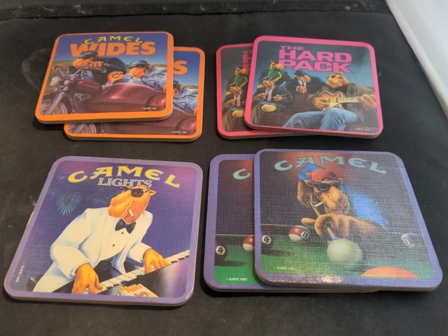 7 Vintage Bar Coasters Camel Cigarettes Coaster  Joe Camel - 1992 RJRTC