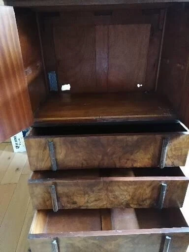 Walnut Art Deco Tallboy 2